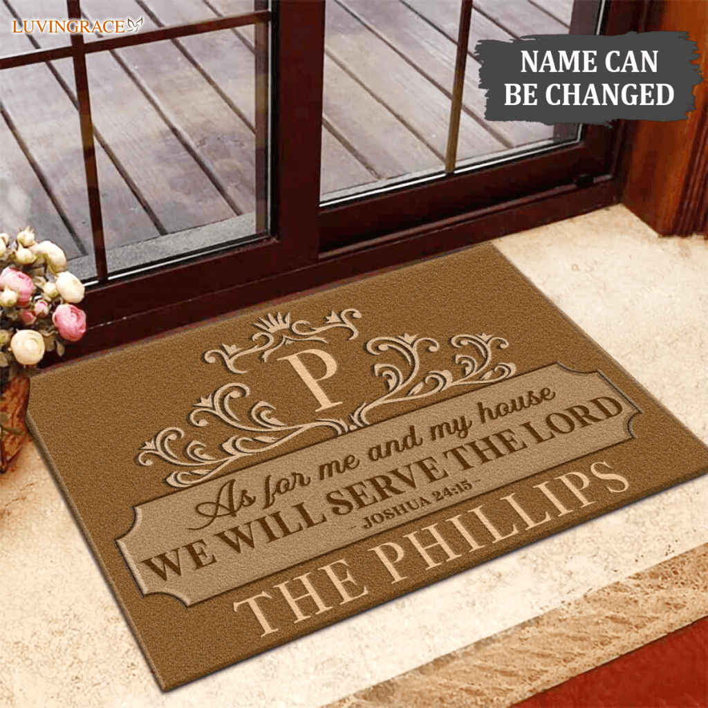 Luvingrace L76 Luxury Monogram Collection As For My House Personalized Doormat