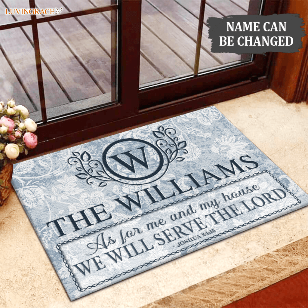 Luvingrace L90 Floral Monogram Collection As For My House Personalized Doormat