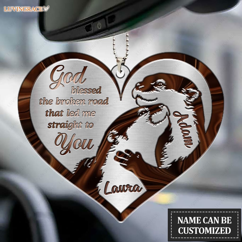 Luvingrace M101 Otter Couple God Blessed Personalized Ornament