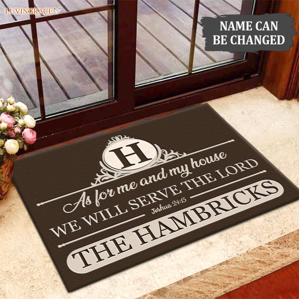 Luvingrace M102 Decorative Monogram Collection As For My House Personalized Doormat