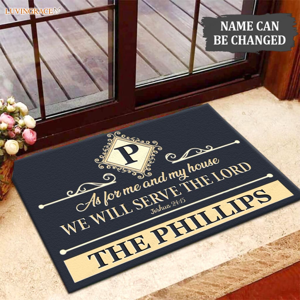 Luvingrace M105 Luxury Monogram Collection As For My House Personalized Doormat