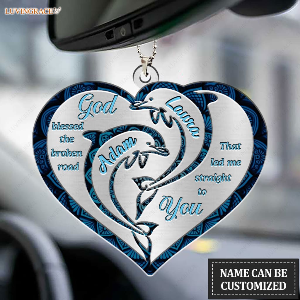 Luvingrace M106 Dolphin Couple God Blessed Personalized Ornament