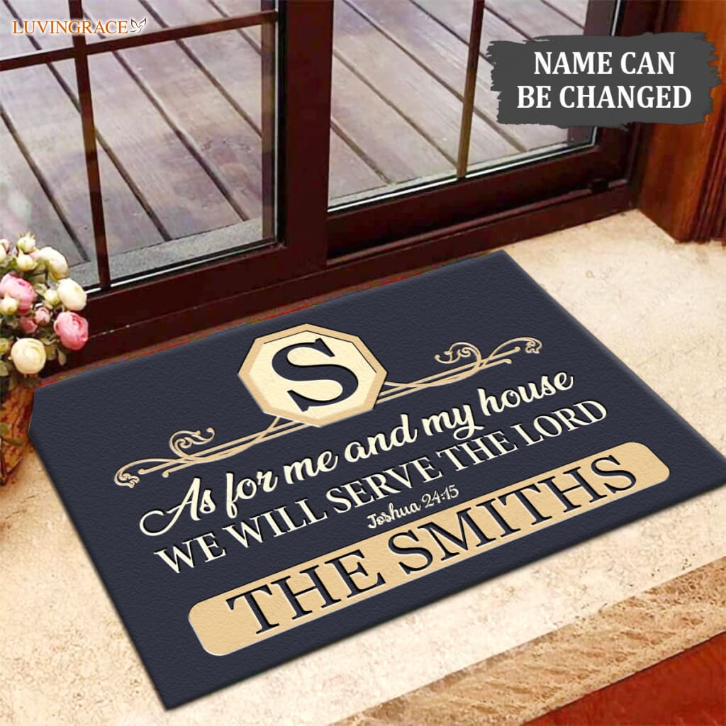 Luvingrace M106 Luxury Monogram Collection As For My House Personalized Doormat