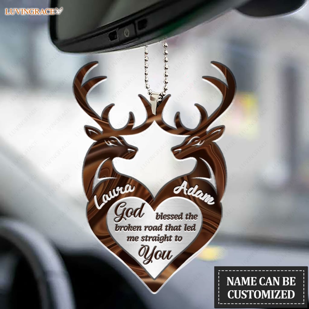 Luvingrace M107 Deer Couple God Blessed Personalized Ornament