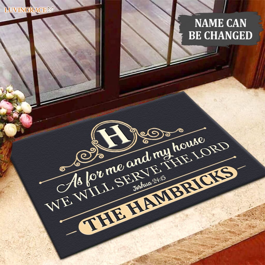 Luvingrace M107 Luxury Monogram Collection As For My House Personalized Doormat