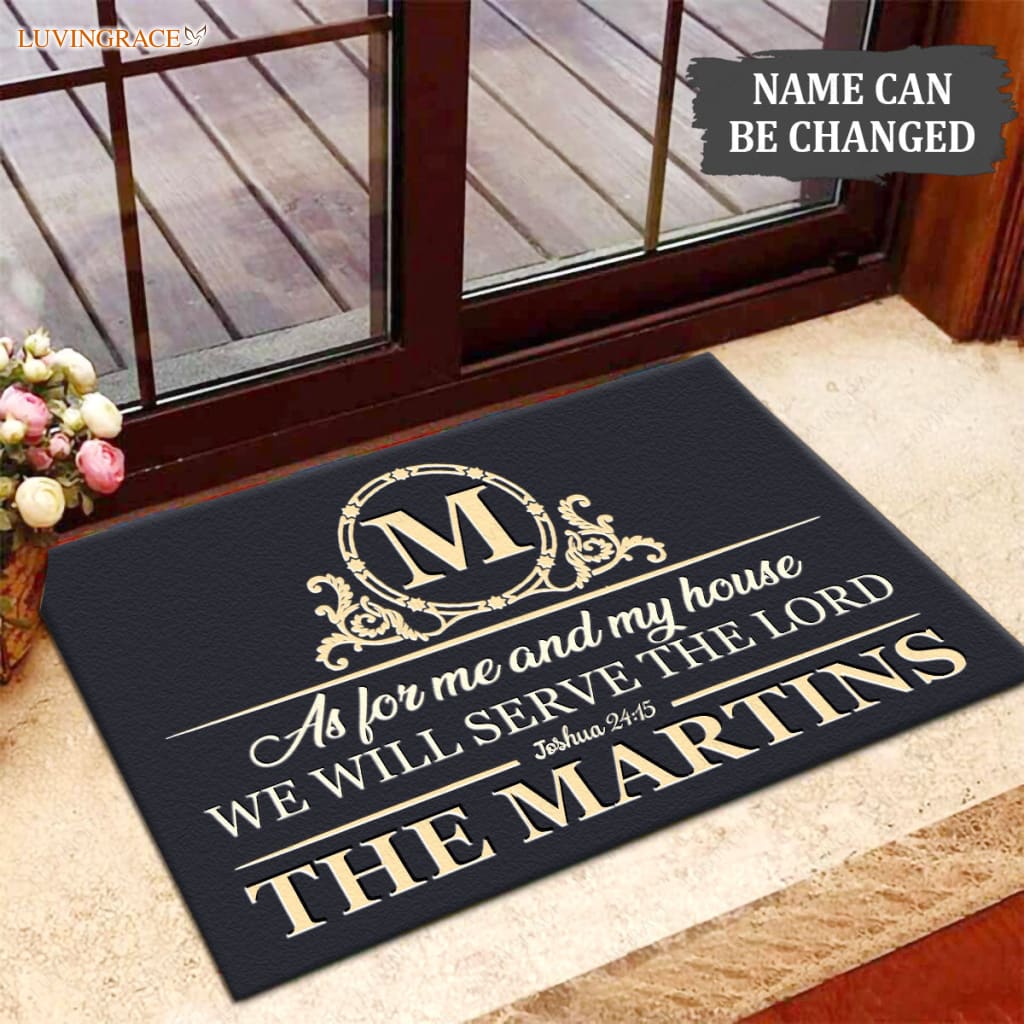 Luvingrace M108 Luxury Monogram Collection As For My House Personalized Doormat