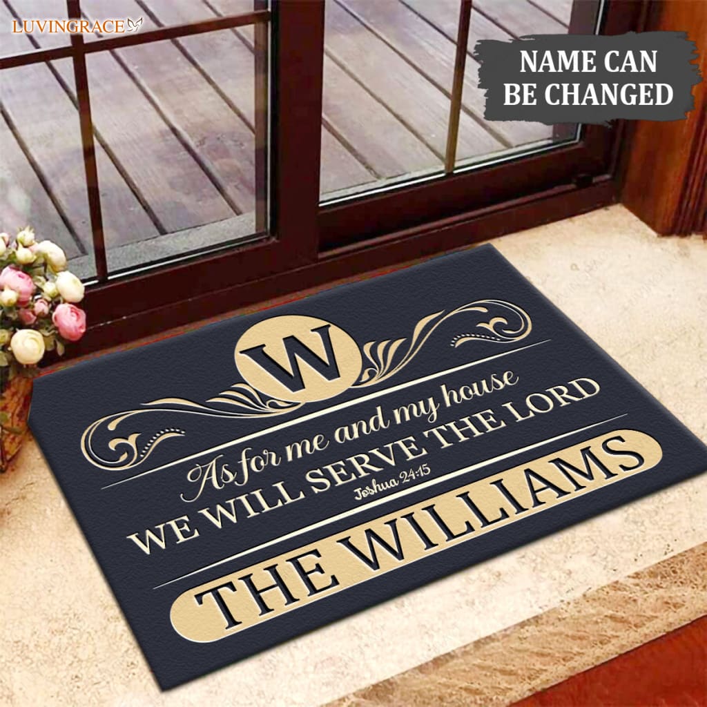 Luvingrace M109 Luxury Monogram Collection As For My House Personalized Doormat