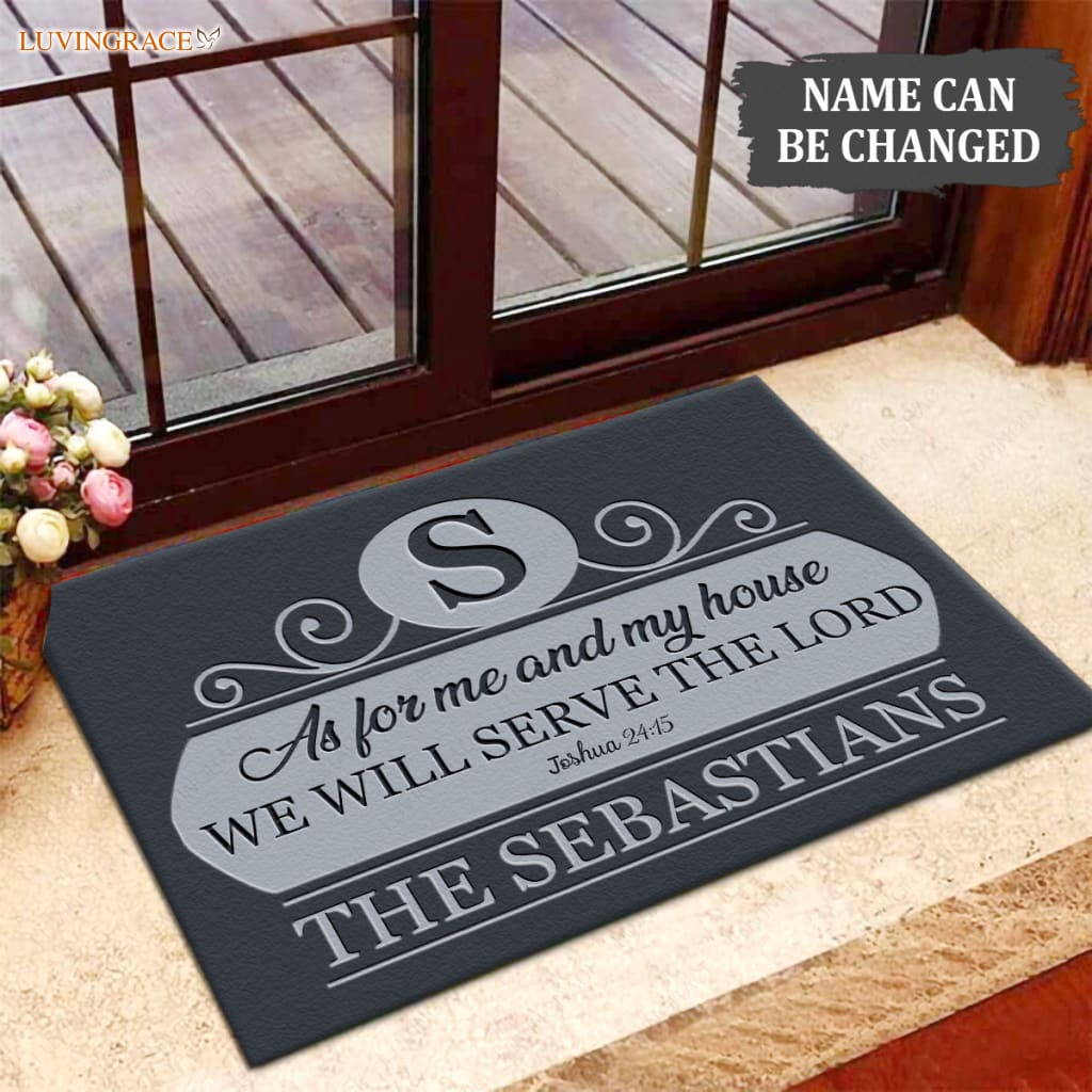 Luvingrace M110 Elegant Monogram Collection As For My House Personalized Doormat