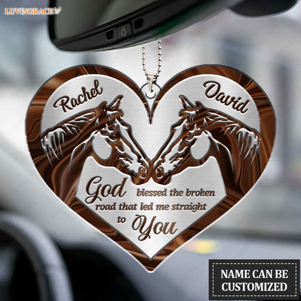Luvingrace M112 Horse Couple God Blessed Personalized Ornament