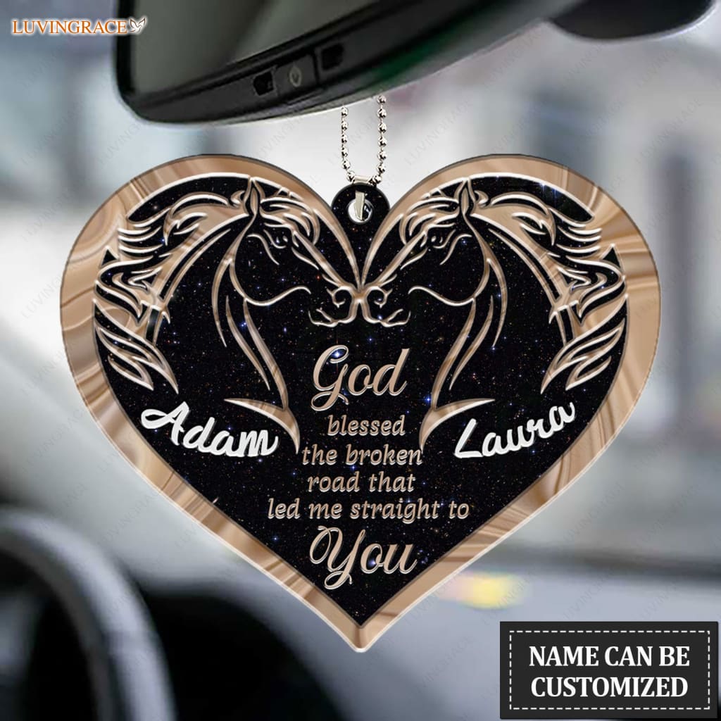 Luvingrace M113 Horse Couple God Blessed Personalized Ornament