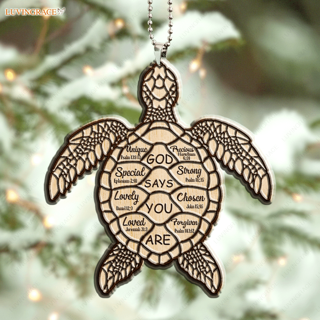 Wooden sea turtle on sale keychain