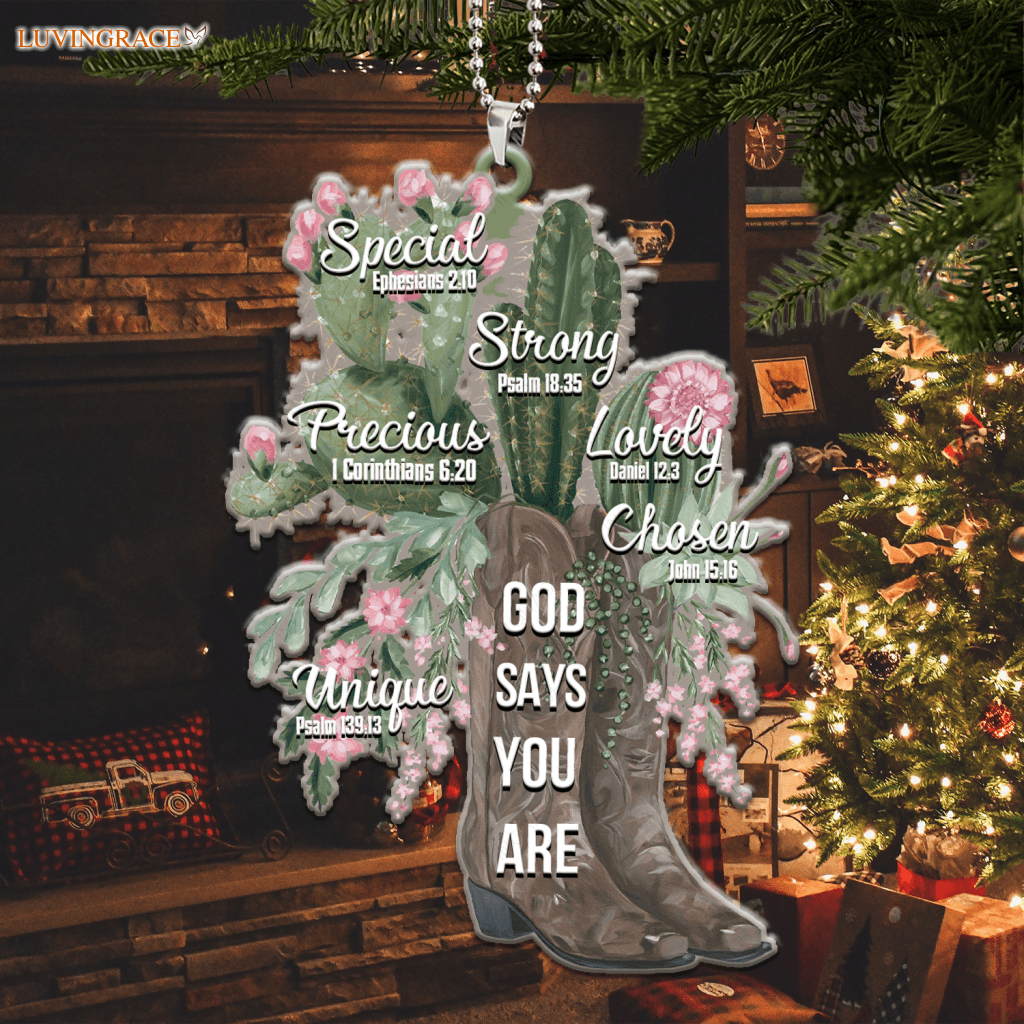 Luvingrace M123 Cactus Boots God Says You Are Ornament