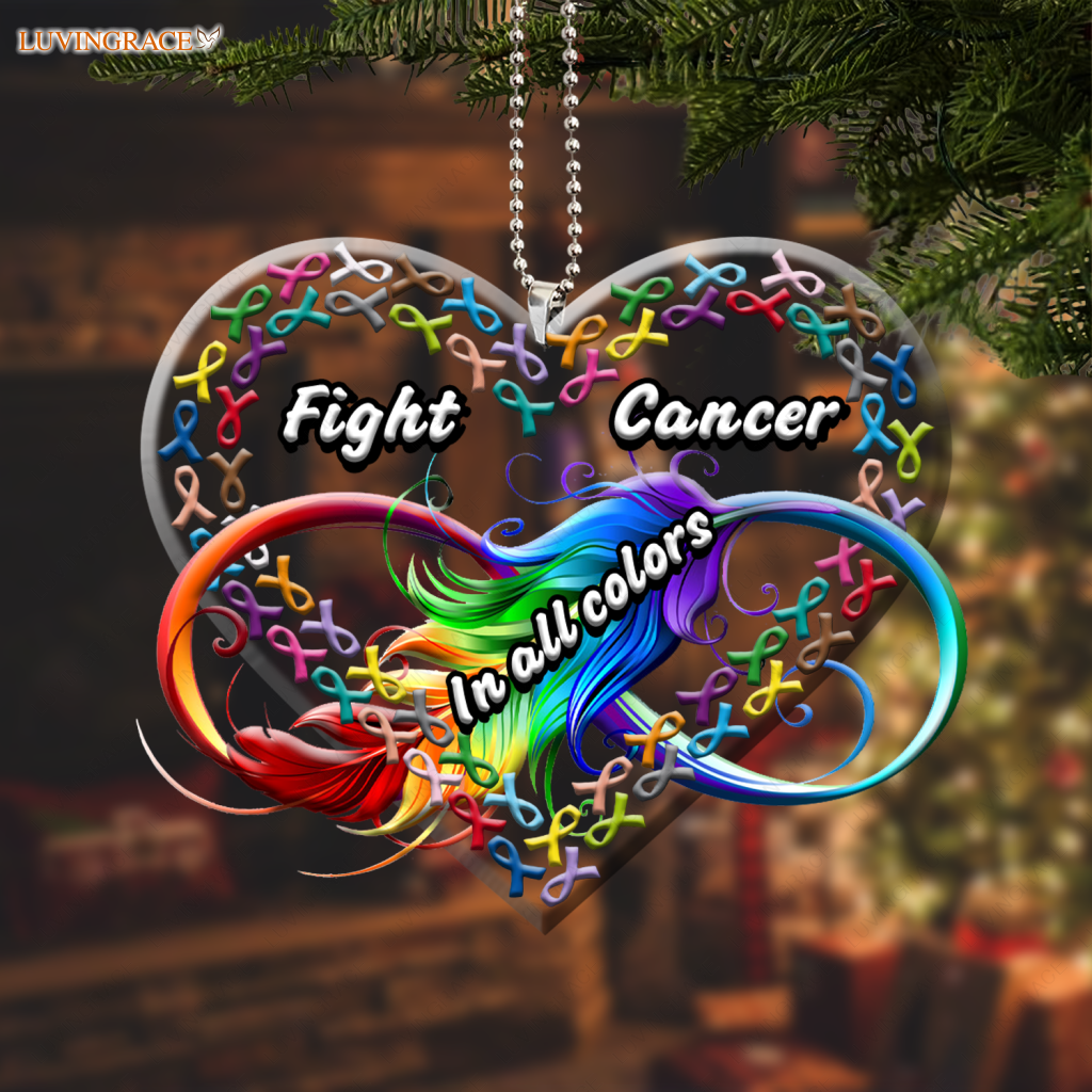 Luvingrace M129 Fight Cancer In All Colors Ornament Transparent