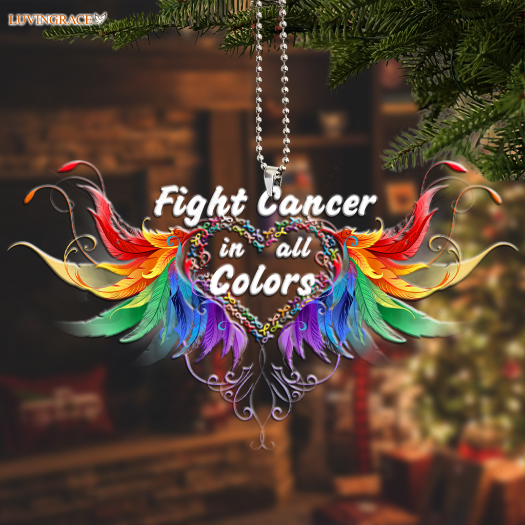 Luvingrace M137 Angel Wings Fight Cancer In All Colors Ornament