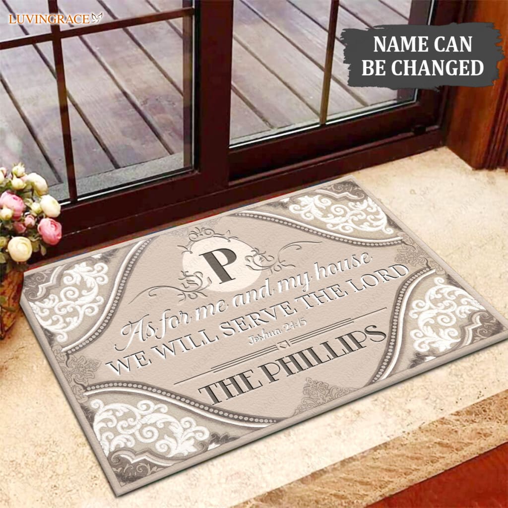 Luvingrace M22 Decorative Monogram Collection As For My House Personalized Doormat