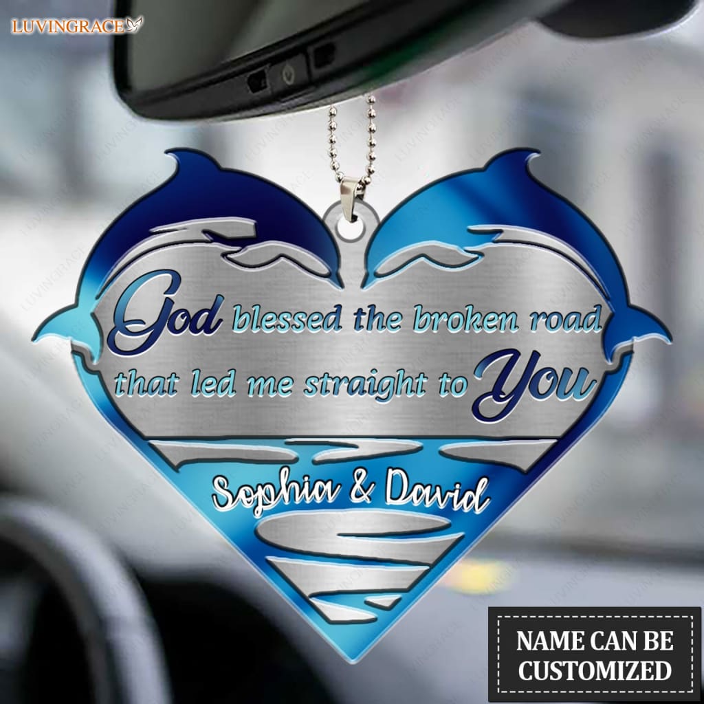 Luvingrace M22 Dolphin Couple God Blessed Personalized Ornament