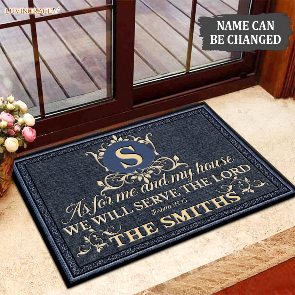 Luvingrace M23 Decorative Monogram Collection As For My House Personalized Doormat