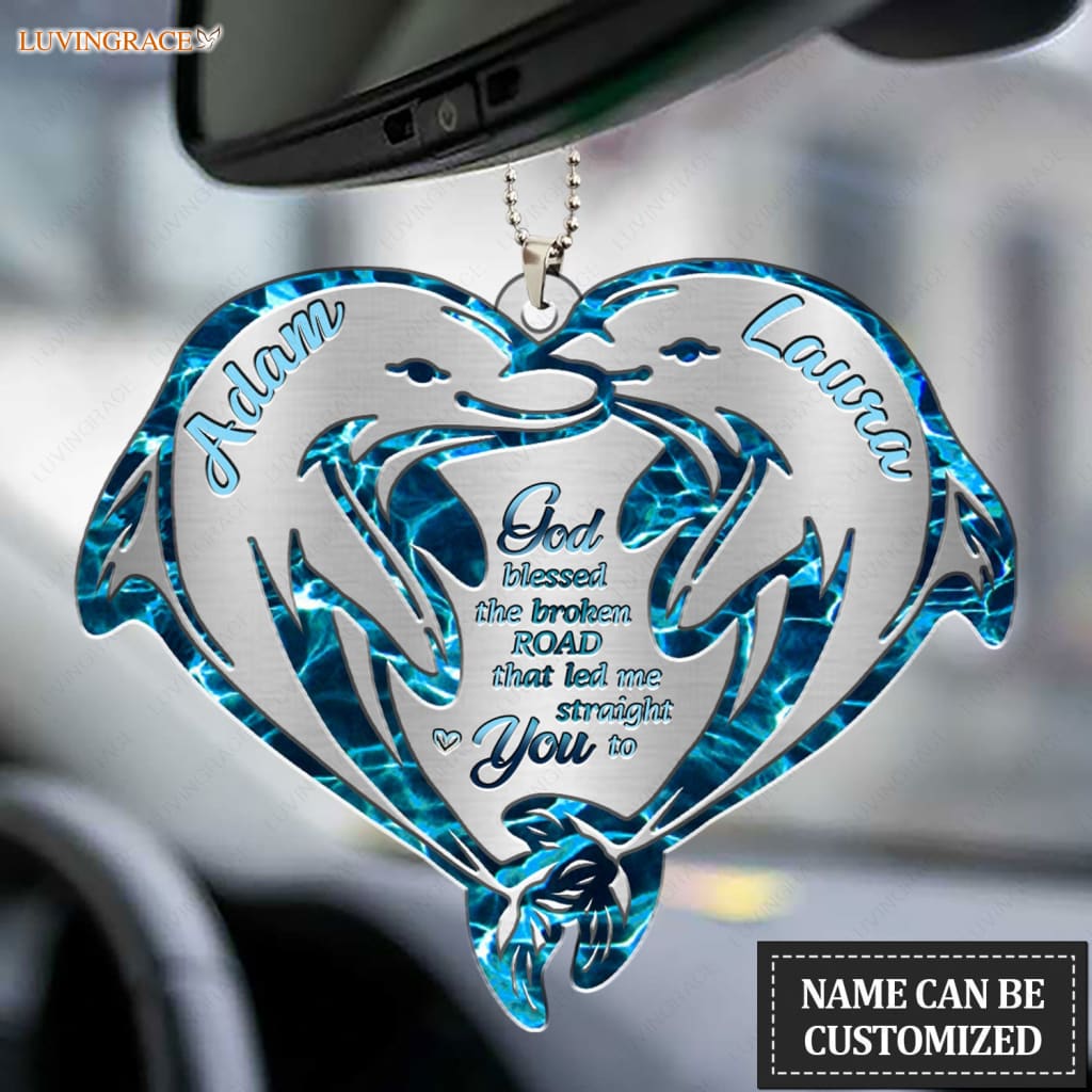 Luvingrace M23 Dolphin Couple God Blessed Personalized Ornament