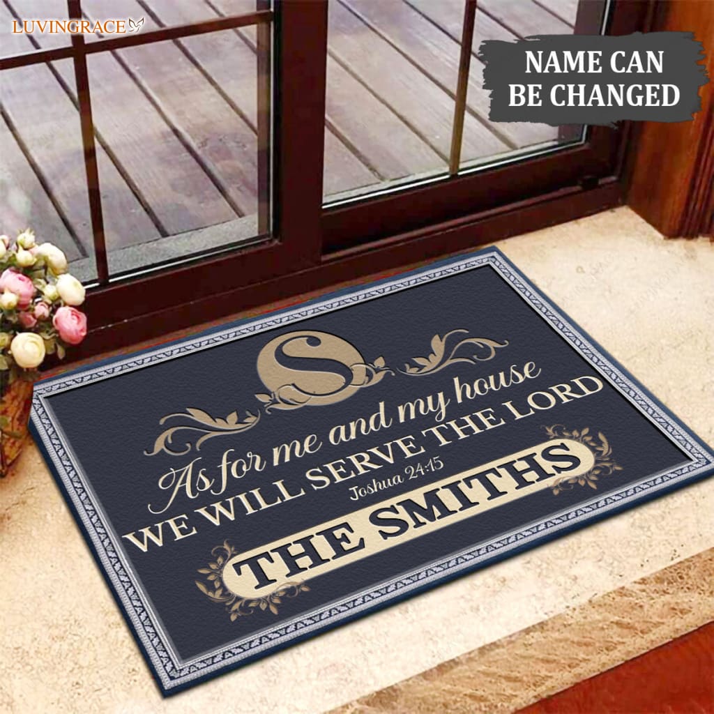 Luvingrace M25 Decorative Monogram Collection As For My House Personalized Doormat