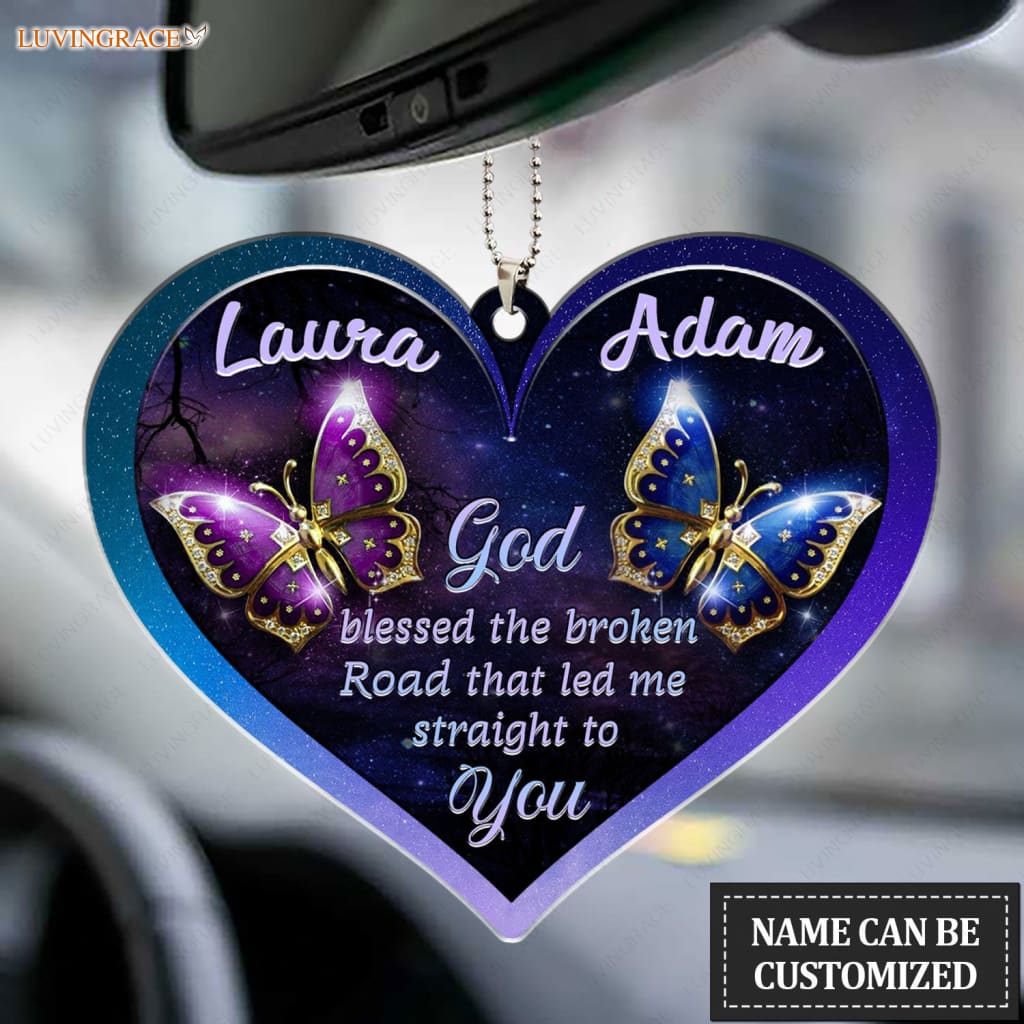 Luvingrace M27 Butterfly Couple God Blessed Personalized Ornament