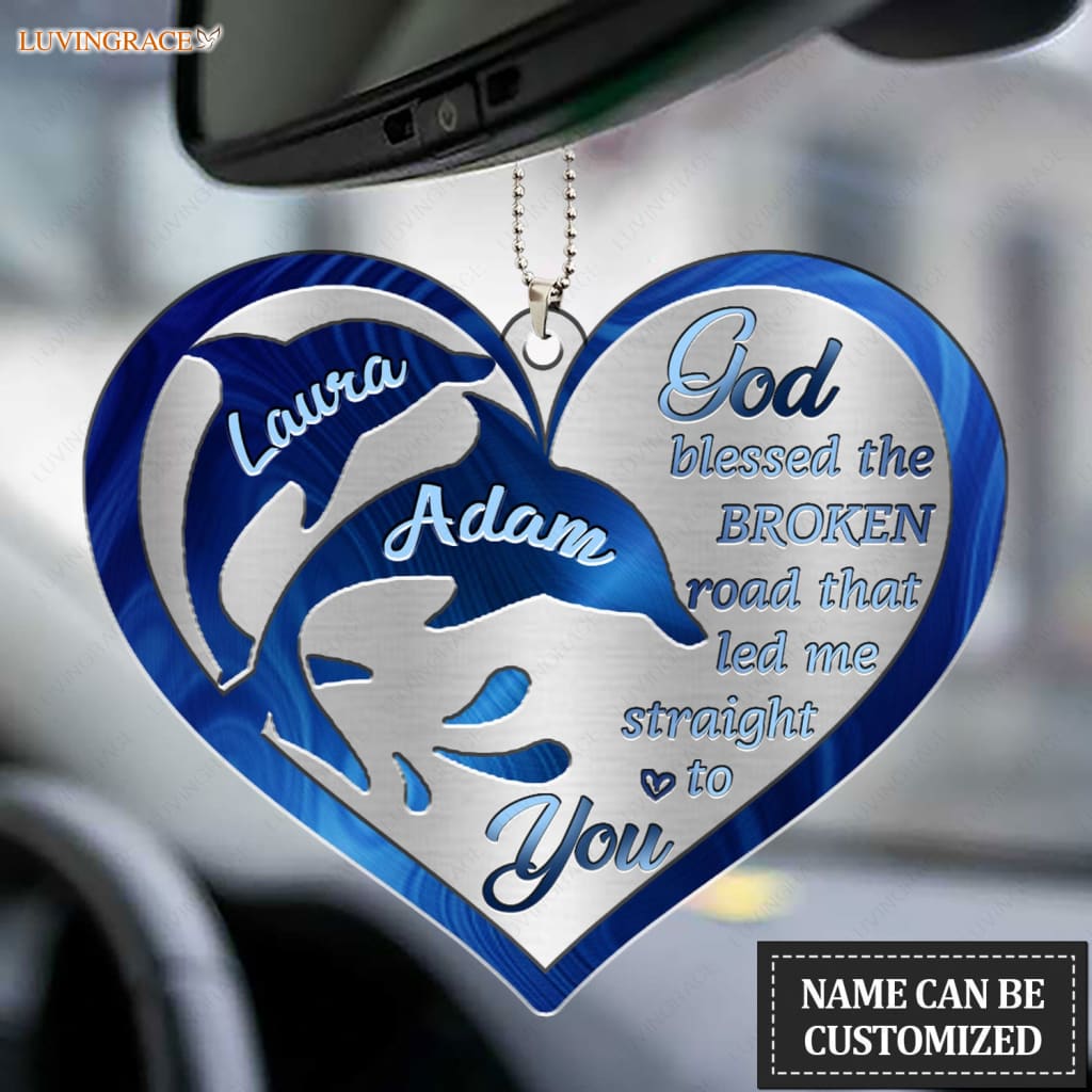 Luvingrace M28 Dolphin Couple God Blessed Personalized Ornament