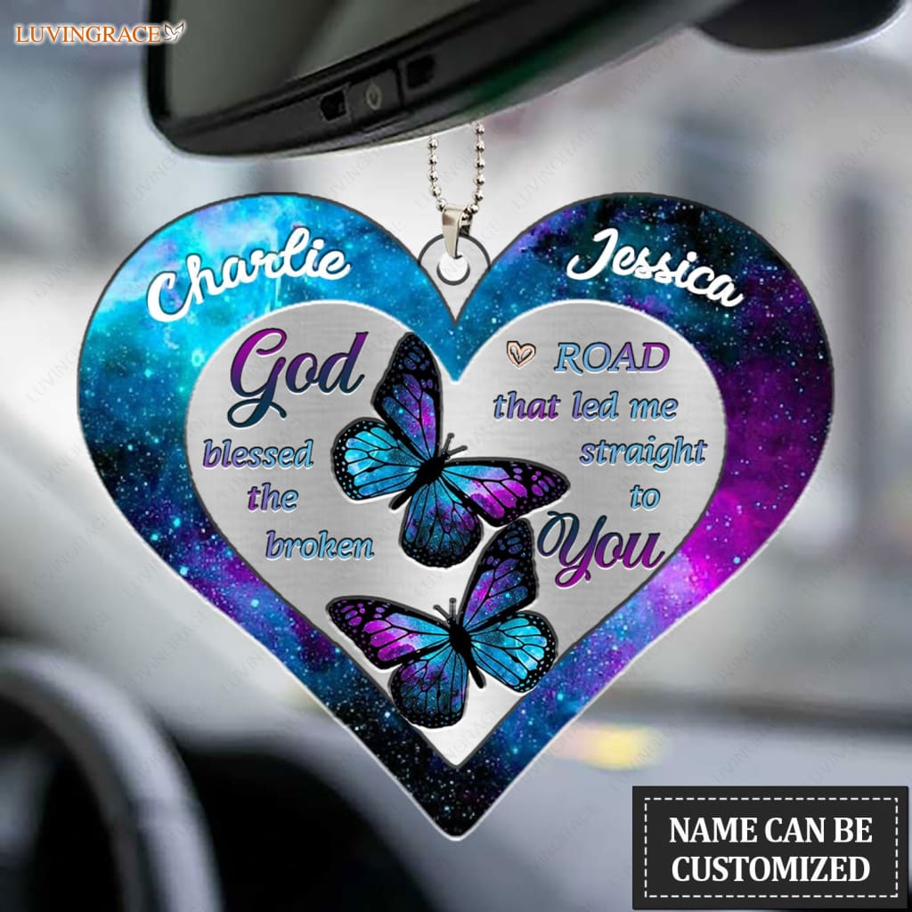 Luvingrace M31 Butterfly Couple God Blessed Personalized Ornament