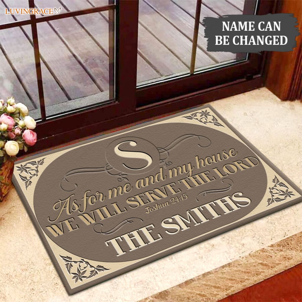 Luvingrace M32 Decorative Monogram Collection As For My House Personalized Doormat