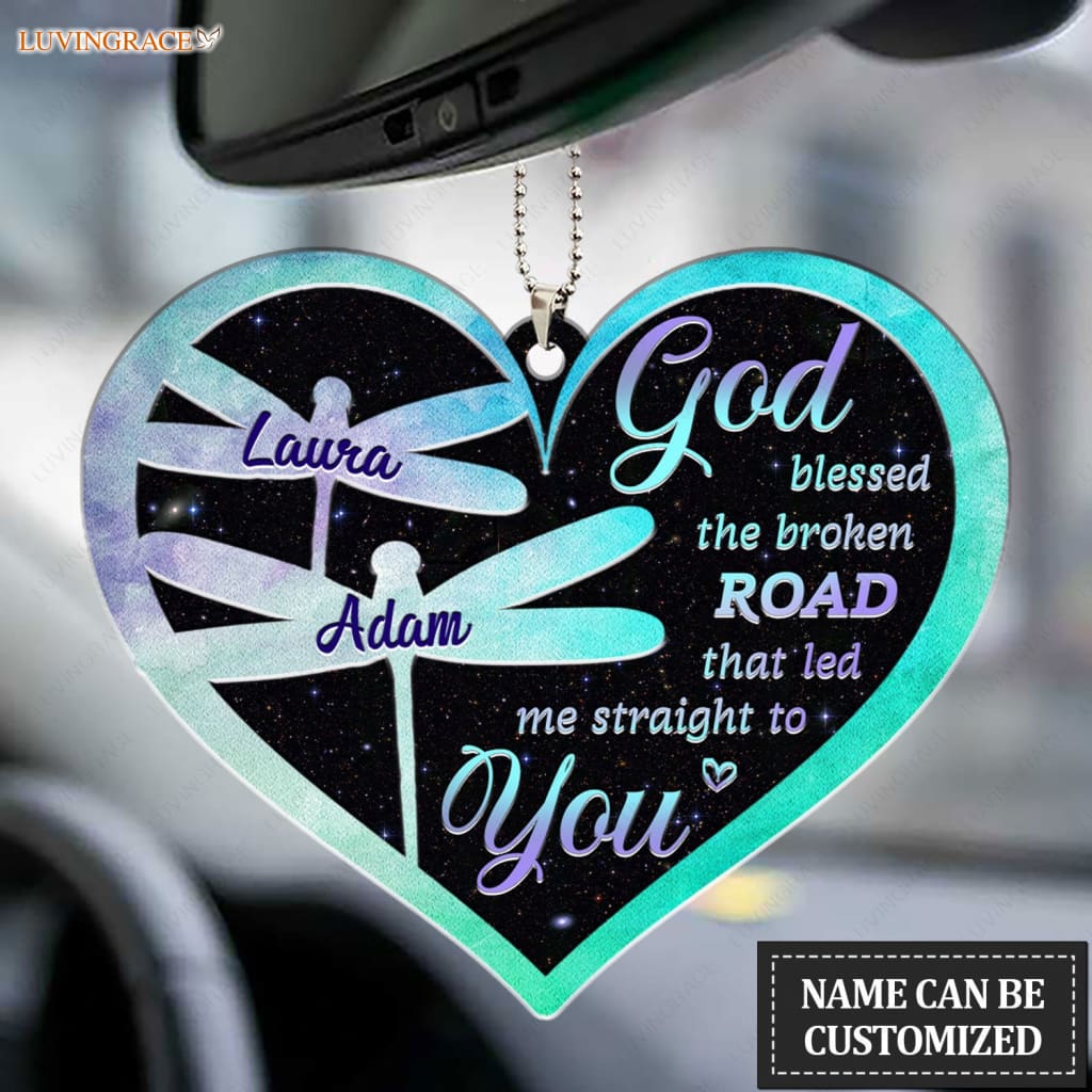 Luvingrace M33 Dragonfly Couple God Blessed Personalized Ornament
