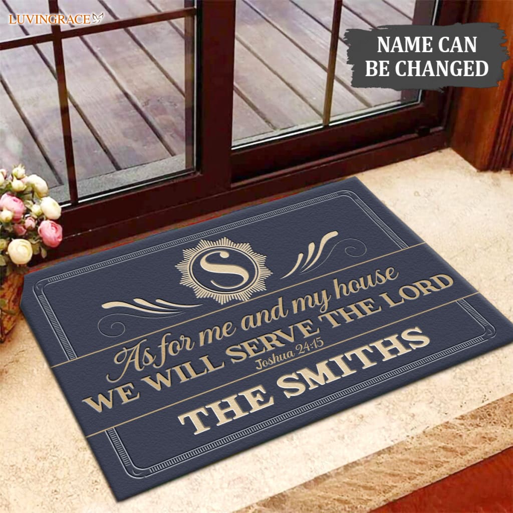 Luvingrace M33 Elegant Monogram Collection As For My House Personalized Doormat