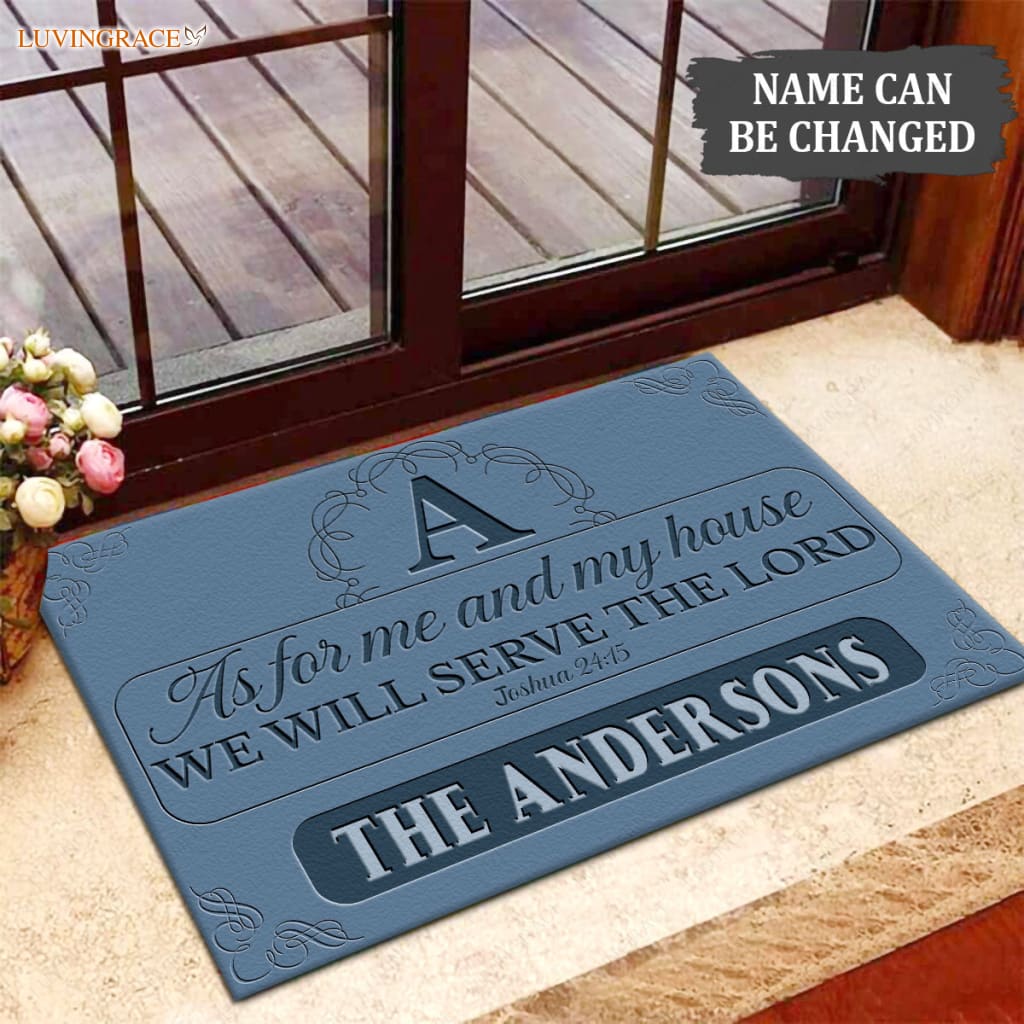 Luvingrace M36 Elegant Monogram Collection As For My House Personalized Doormat