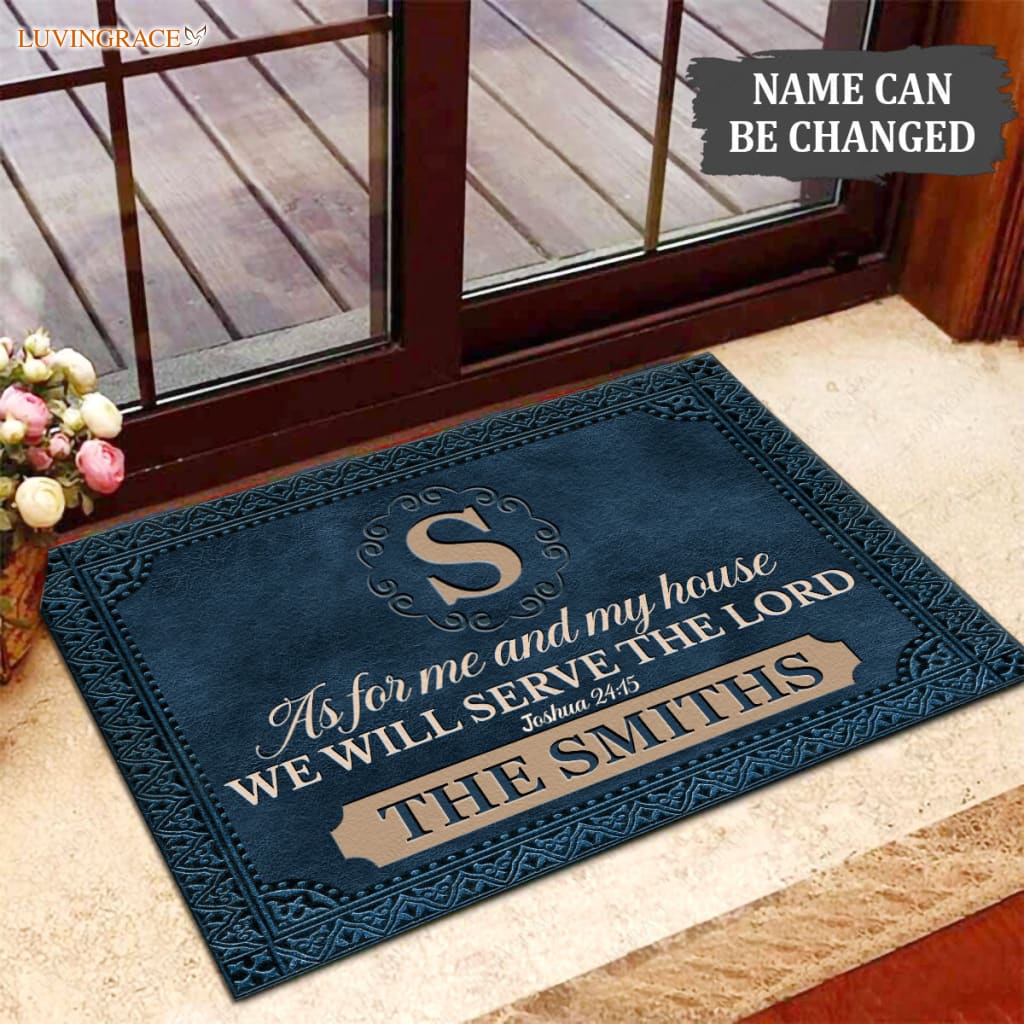 Luvingrace M38 Elegant Monogram Collection As For My House Personalized Doormat