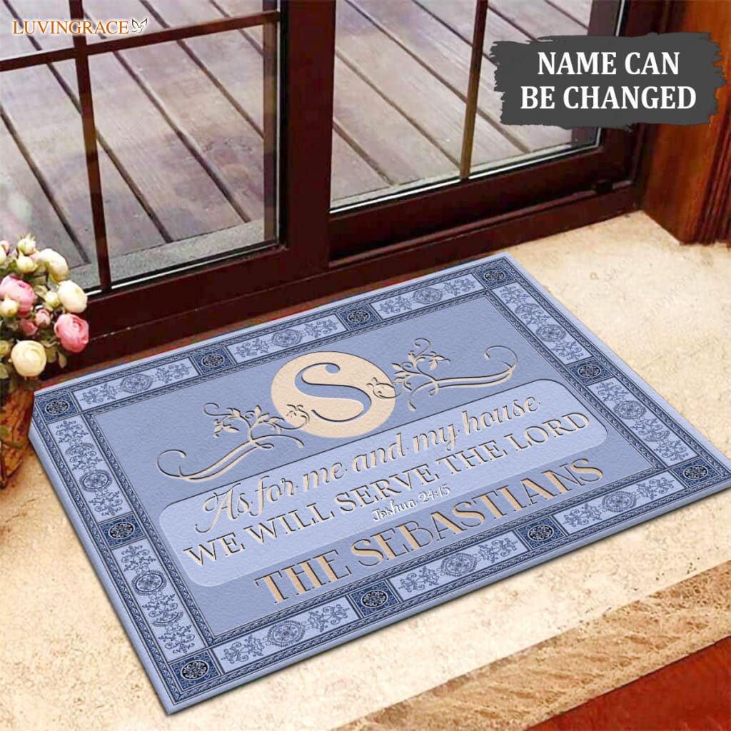 Luvingrace M39 Decorative Monogram Collection As For My House Personalized Doormat