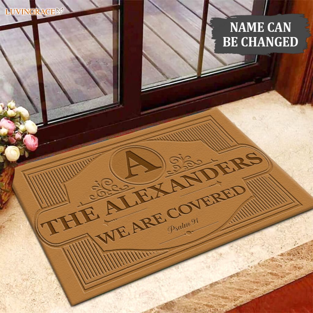 Luvingrace M41 Vintage Monogram Collection We Are Covered Personalized Doormat