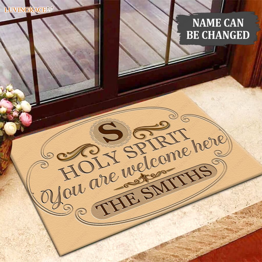 Luvingrace M42 Luxury Monogram Collection Holy Spirit Personalized Doormat