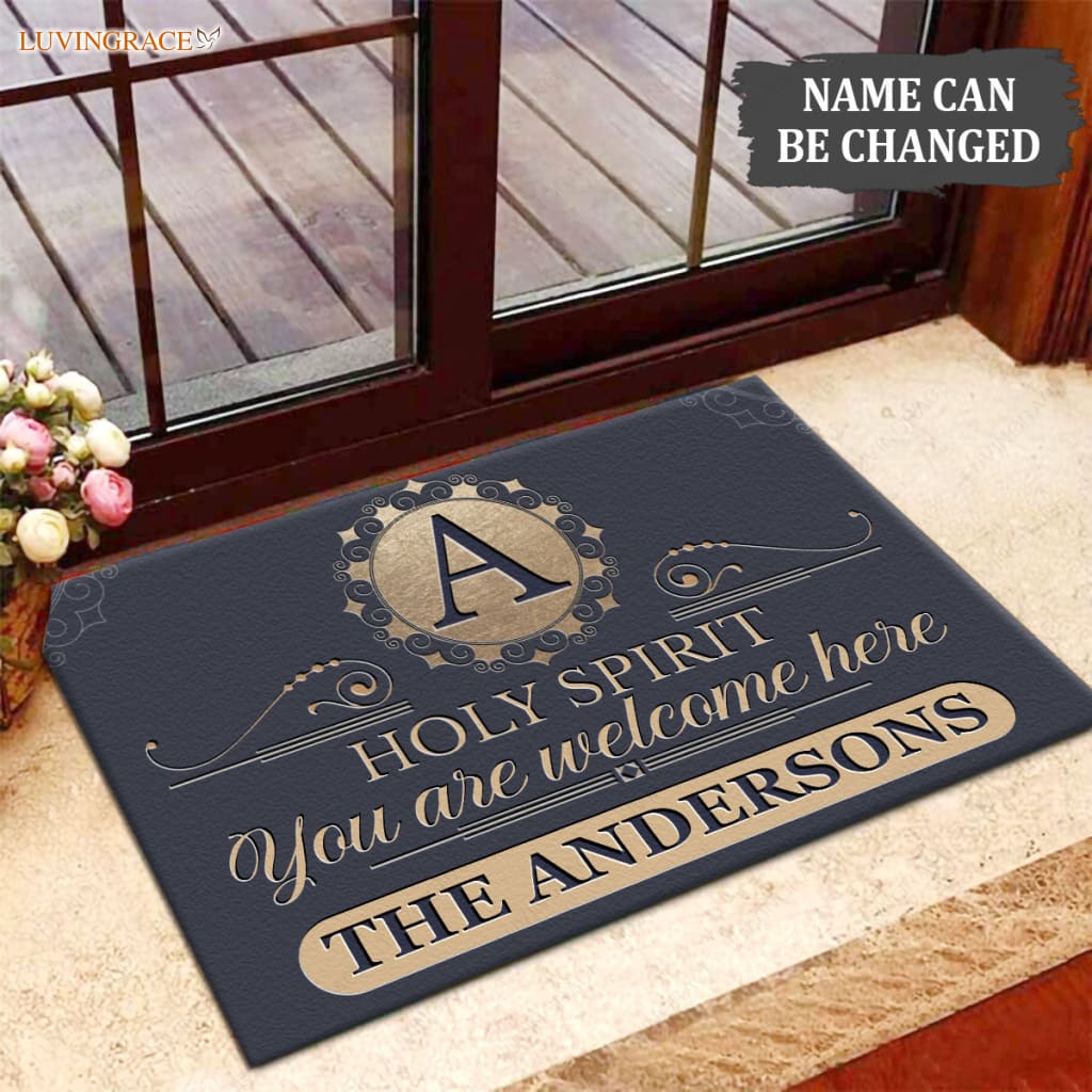 Luvingrace M44 Luxury Monogram Collection Holy Spirit Personalized Doormat