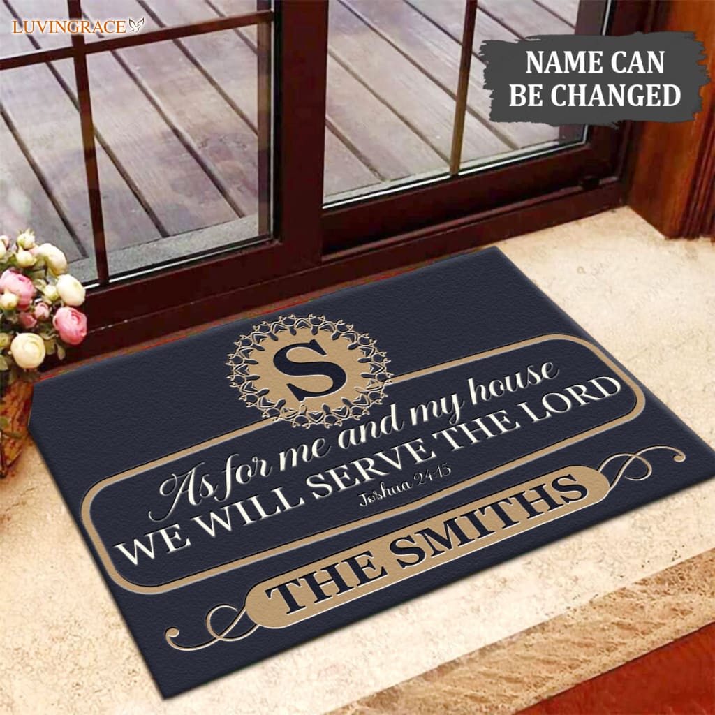 Luvingrace M45 Luxury Monogram Collection As For My House Personalized Doormat