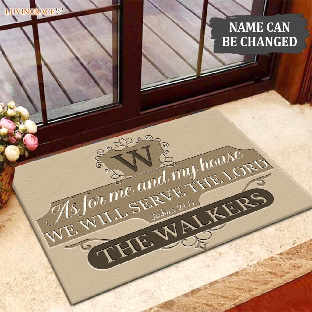 Luvingrace M46 Luxury Monogram Collection As For My House Personalized Doormat