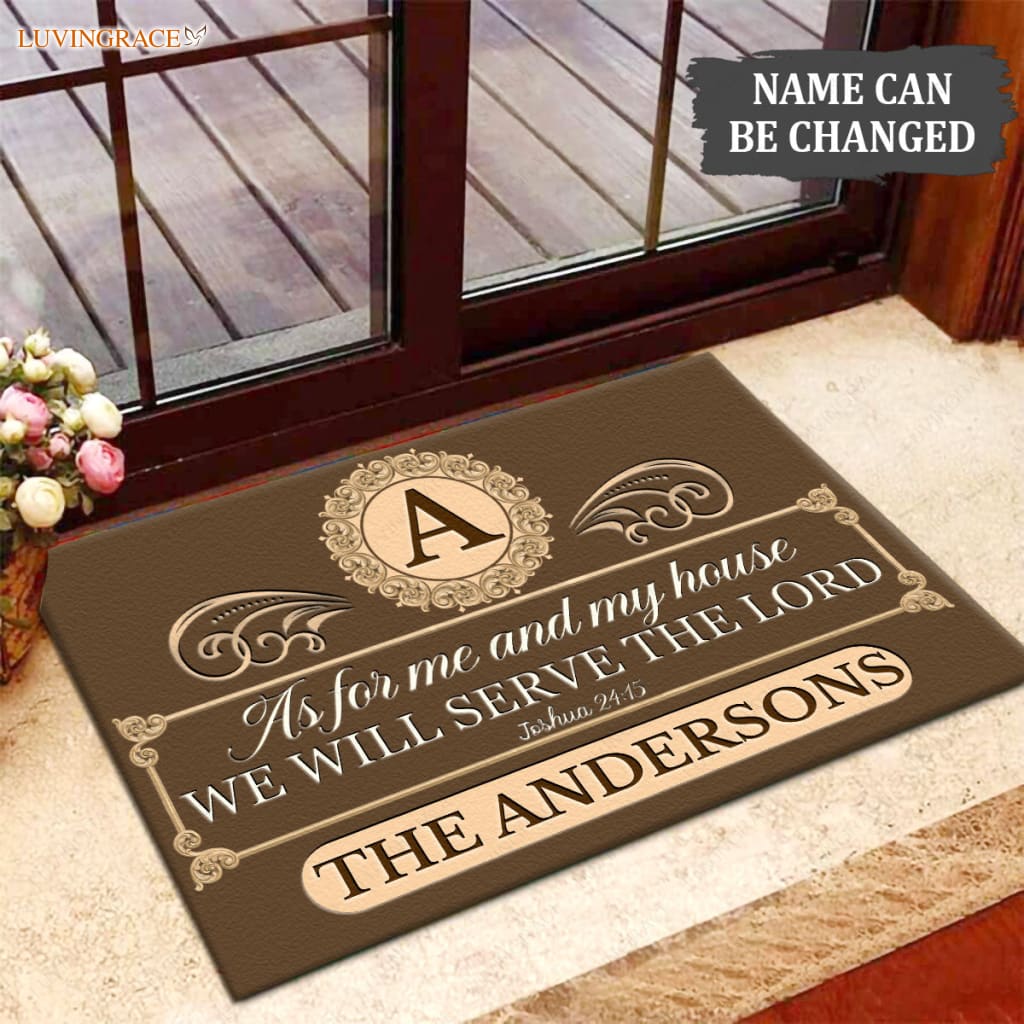 Luvingrace M47 Luxury Monogram Collection As For My House Personalized Doormat