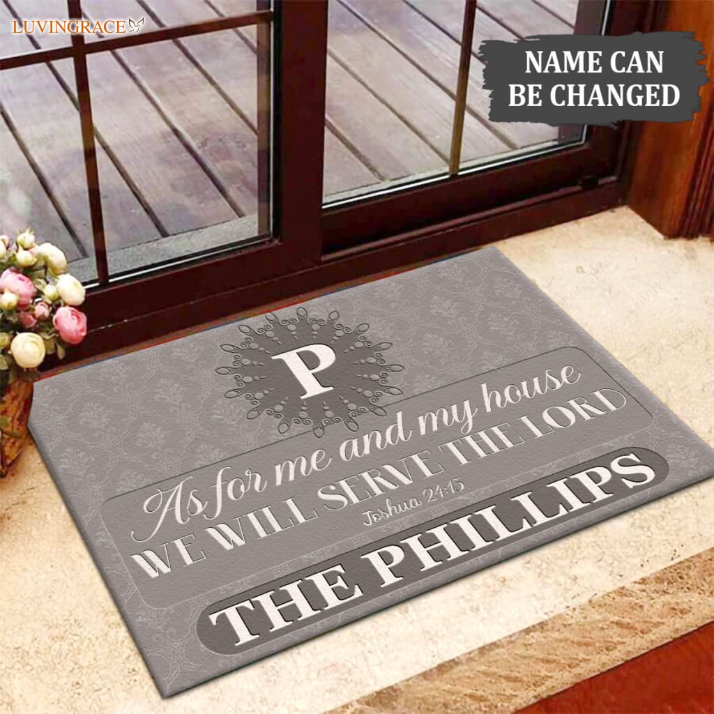 Luvingrace M49 Luxury Monogram Collection As For My House Personalized Doormat