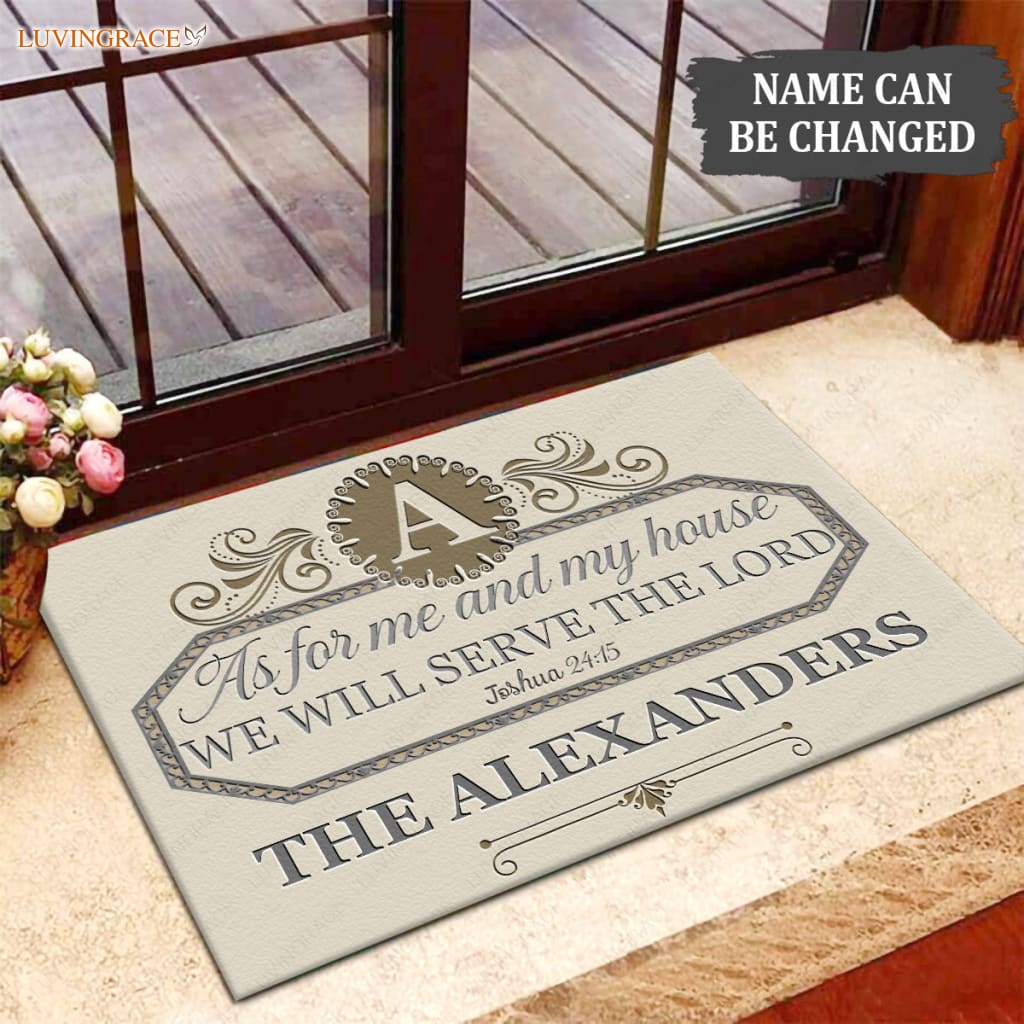 Luvingrace M50 Luxury Monogram Collection As For My House Personalized Doormat