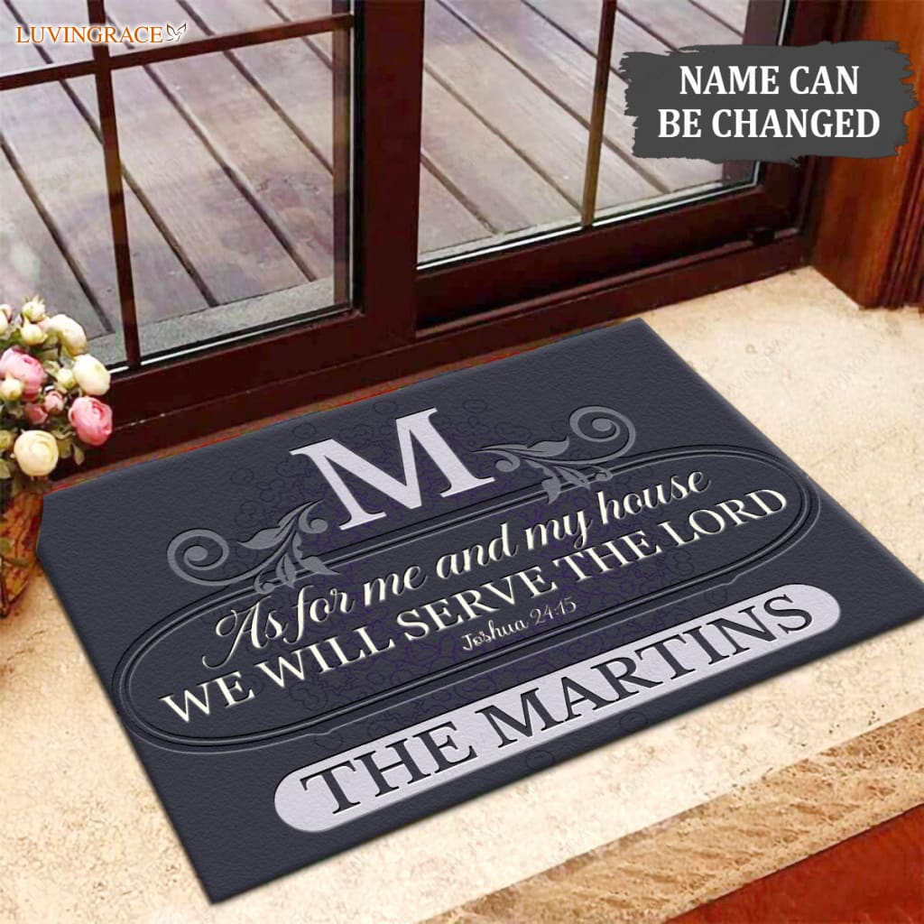 Luvingrace M51 Luxury Monogram Collection As For My House Personalized Doormat