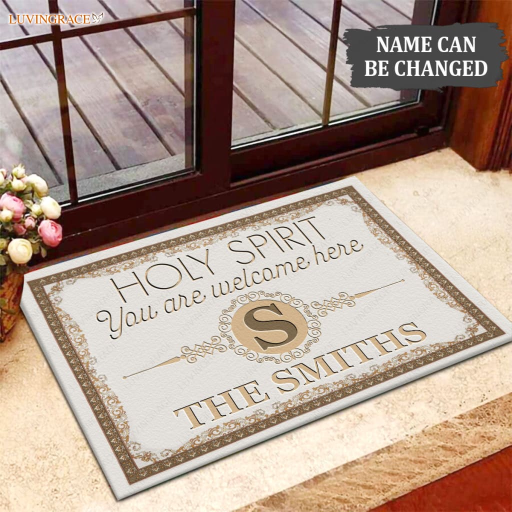 Luvingrace M53 Luxury Monogram Collection Holy Spirit Personalized Doormat