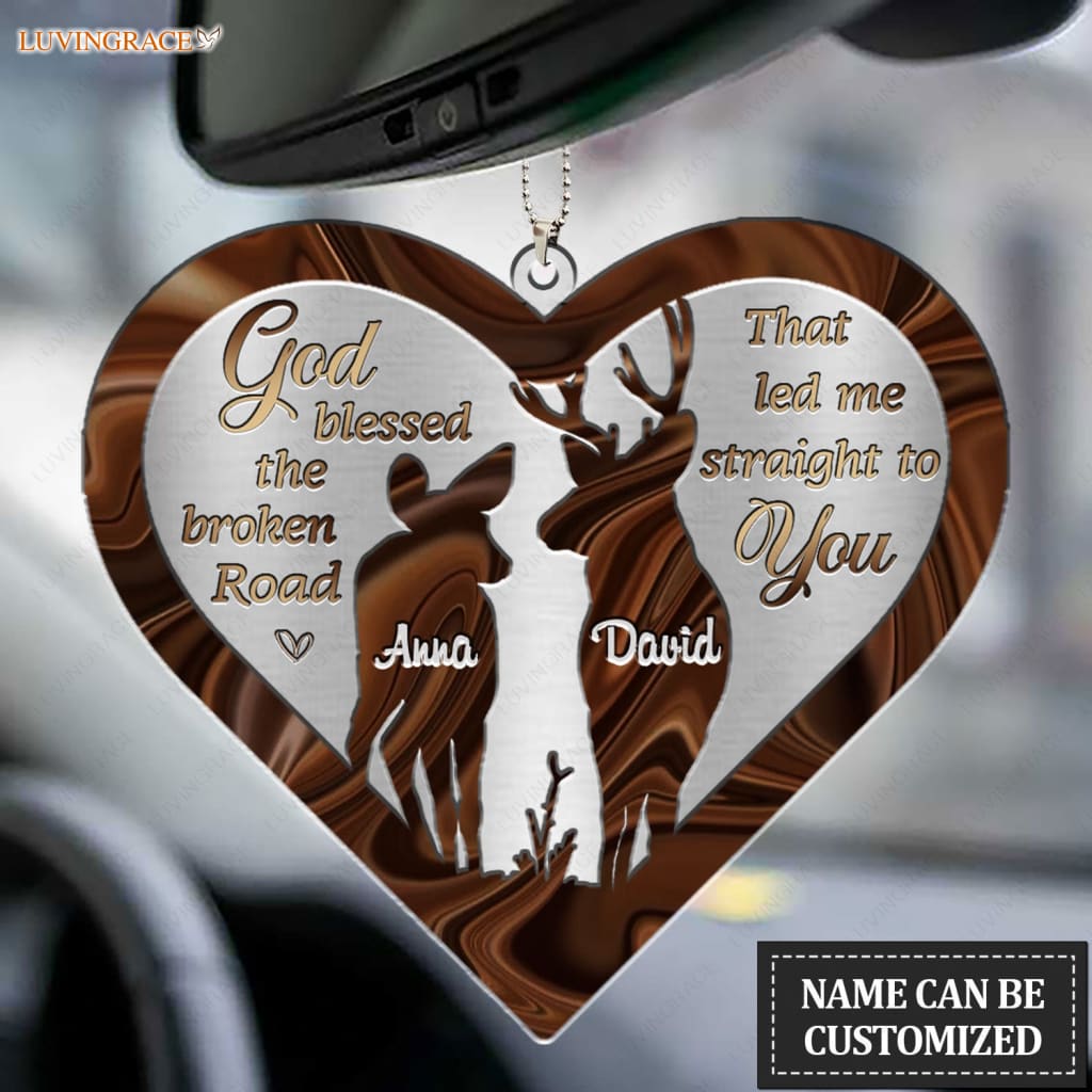 Luvingrace M55 Deer Couple God Blessed Personalized Ornament