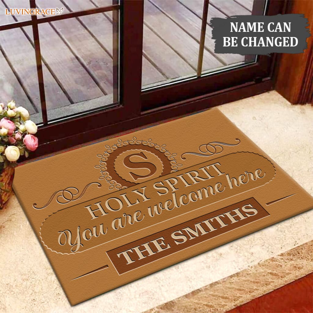 Luvingrace M55 Luxury Monogram Collection Holy Spirit Personalized Doormat