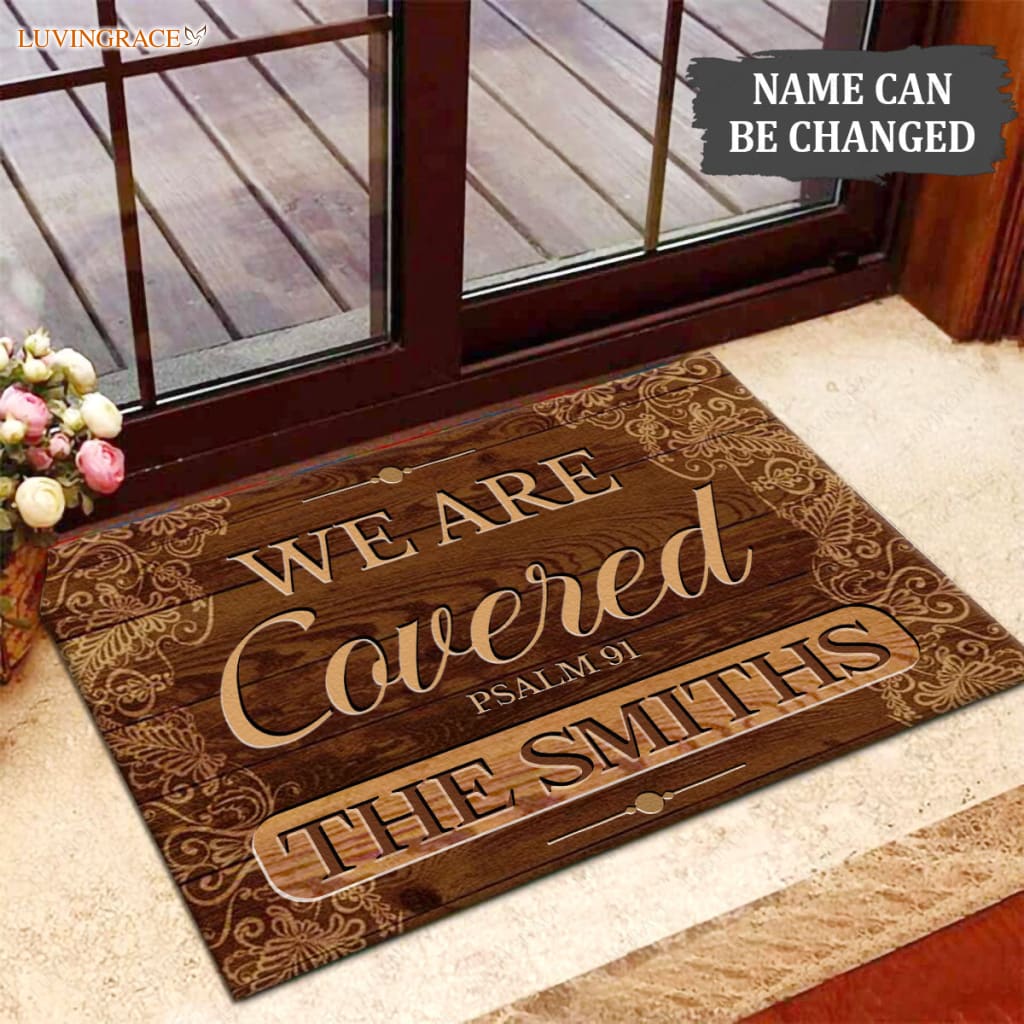 Luvingrace M56 Decorative Monogram Collection We Are Covered Personalized Doormat