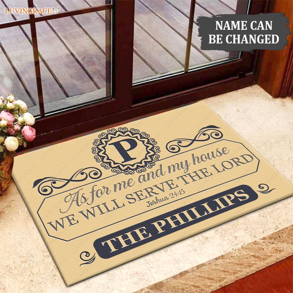 Luvingrace M57 Luxury Monogram Collection As For My House Personalized Doormat