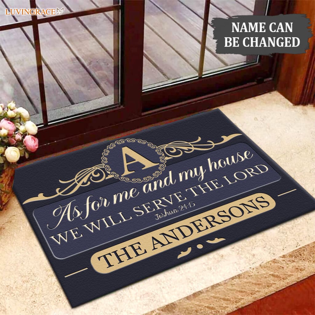 Luvingrace M58 Luxury Monogram Collection As For My House Personalized Doormat