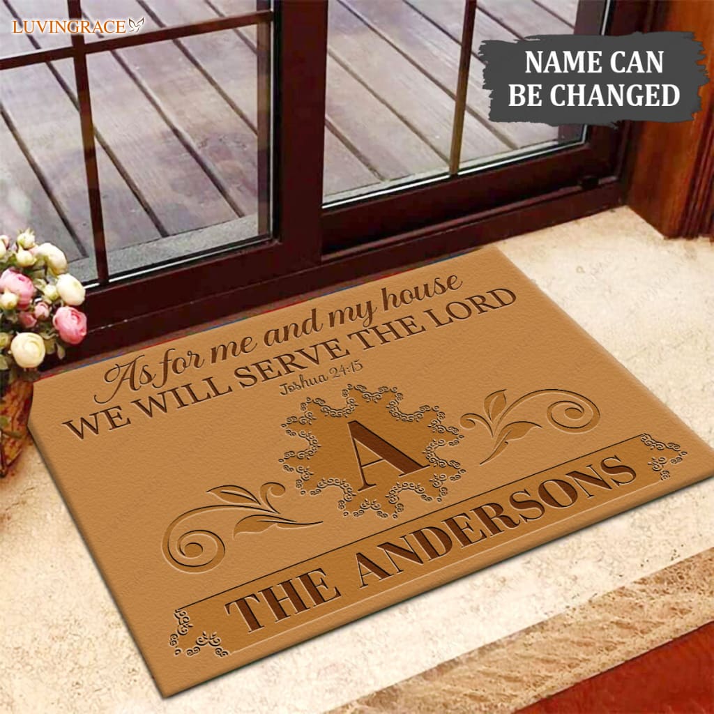 Luvingrace M59 Decorative Monogram Collection As For My House Personalized Doormat