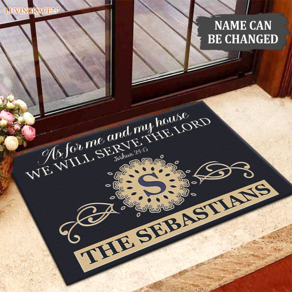 Luvingrace M60 Luxury Monogram Collection As For My House Personalized Doormat