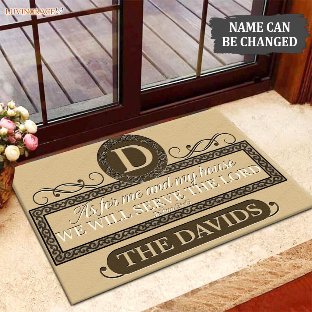 Luvingrace M61 Luxury Monogram Collection As For My House Personalized Doormat